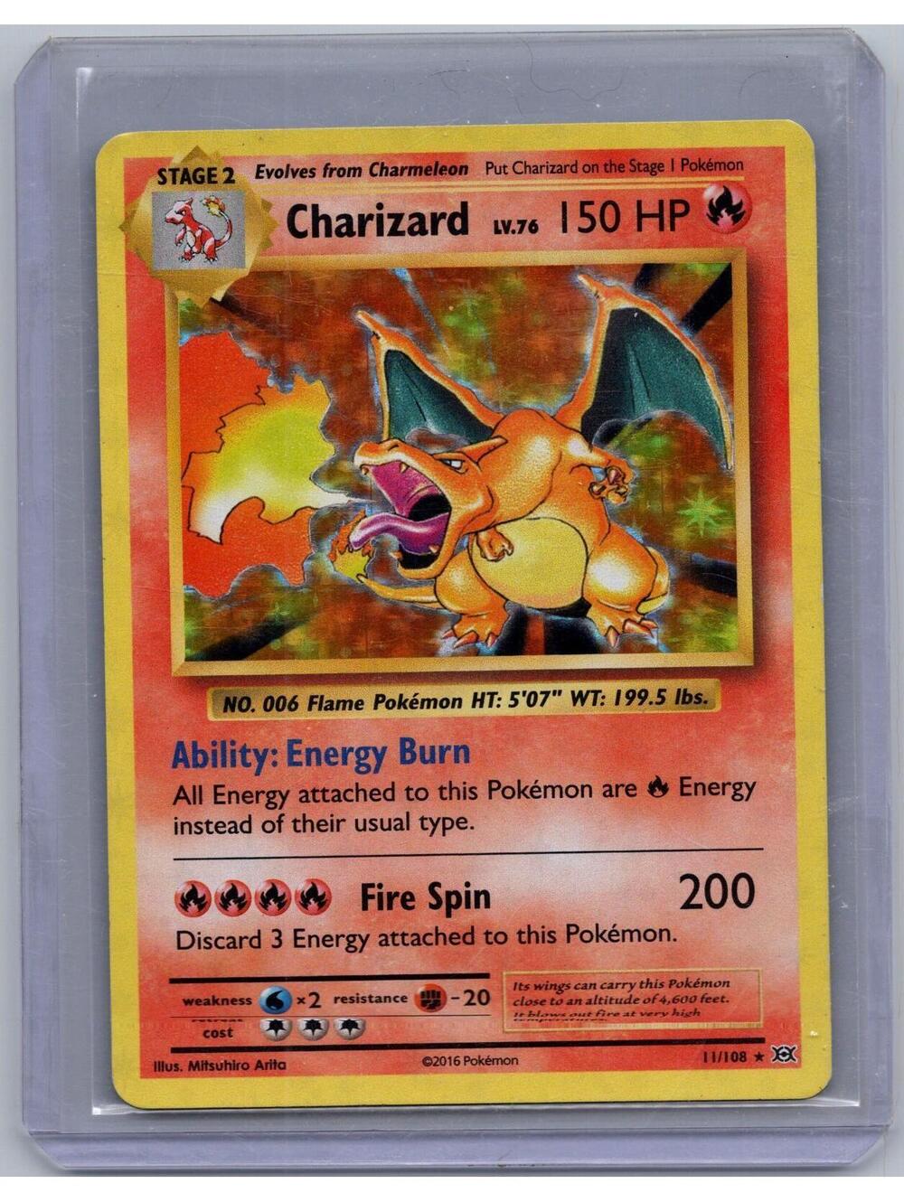 CHARIZARD 11/108 HOLO R EVOLUTIONS POKEMON HOLO LP